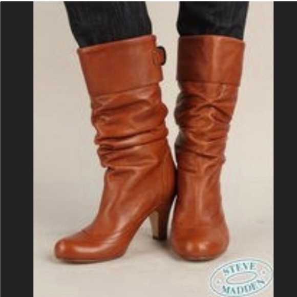 Steve Madden Shoes - STEVE MADDEN LEGION Boots COGNAC BROWN SIZE 9